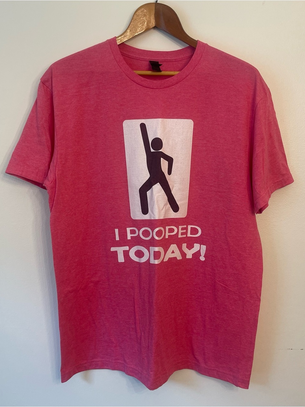 I Pooped Today Novelty Graphic Tee, pink, Sz Lrg